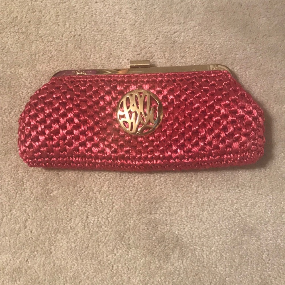 Lilly Pulitzer clutch purse bright pink VEUC